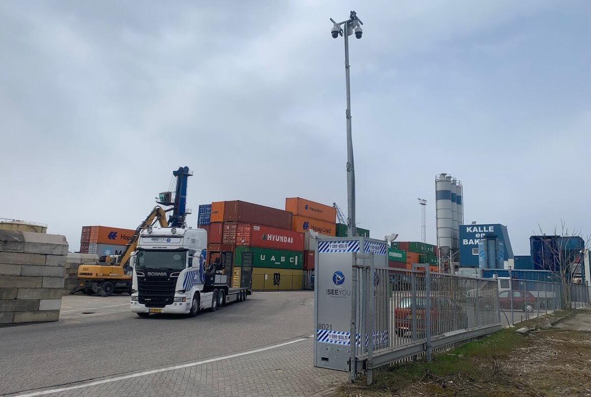 Tijdelijk cameratoezicht installatie containerterrein